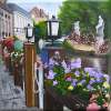Balade au bord de l'eau ( Amsterdam)  24x24  toile galerie biseautée  300$